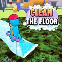 床を掃除して
