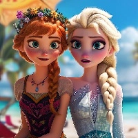 elsa_and_anna_beach_selfie 계략