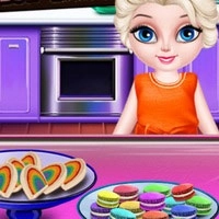 elsa_little_chef_rainbow_baking เกม